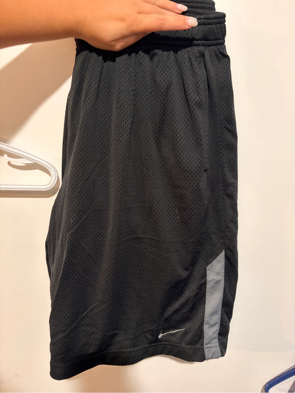 Nike Black Athletic Mesh Shorts with Gray Side Panel